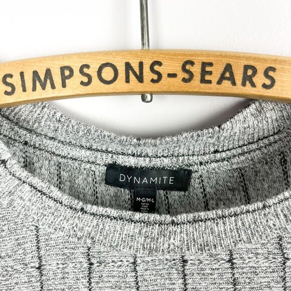 Dynamite Womens Medium Light Grey Knit Sweater Long Sleeve Cozy Pullover - Picture 3 of 5